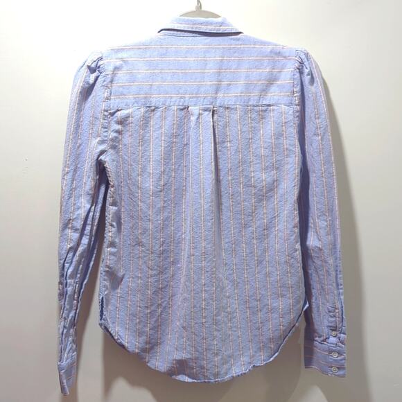 Veronica Beard Dunbar Striped Button Down Shirt Light Blue Dressy Womens Size XS - Picture 4 of 8